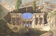 Karl friedrich schinkel The Portico of the Queen of the Night-s Palace,decor for Mozart-s opera Die Zauberflote USA oil painting artist